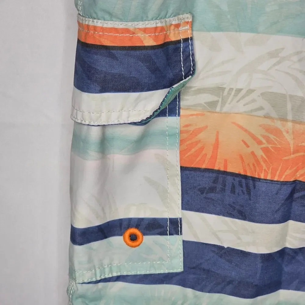 Men's Tommy Bahama Relax Multicolor Stripe Swim Trunks Size Large